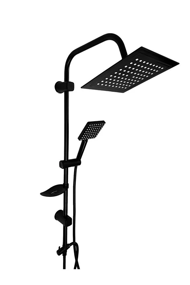 Siyah Lüks Paslanmaz Tepe Robot Duş Başlığı Seti Farah